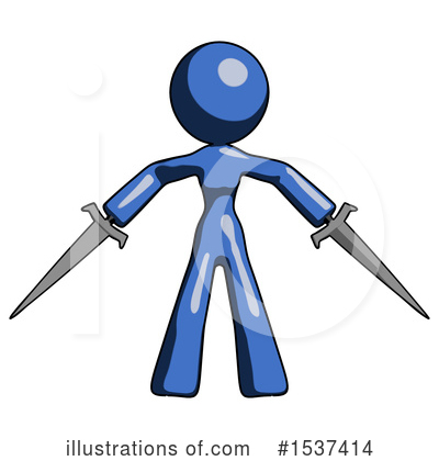 Royalty-Free (RF) Blue Design Mascot Clipart Illustration by Leo Blanchette - Stock Sample #1537414