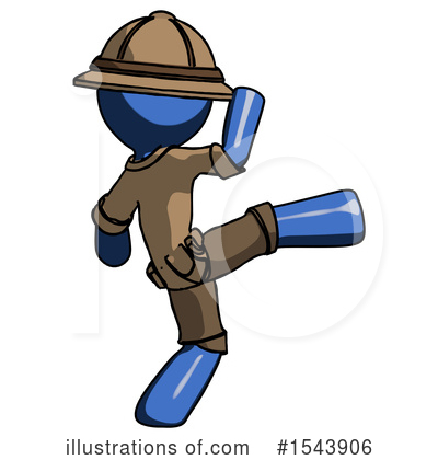 Royalty-Free (RF) Blue Design Mascot Clipart Illustration by Leo Blanchette - Stock Sample #1543906