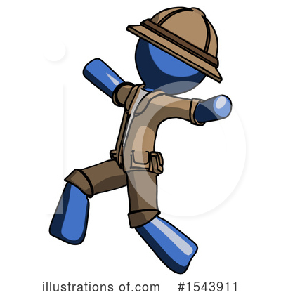 Royalty-Free (RF) Blue Design Mascot Clipart Illustration by Leo Blanchette - Stock Sample #1543911