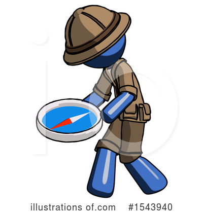 Royalty-Free (RF) Blue Design Mascot Clipart Illustration by Leo Blanchette - Stock Sample #1543940