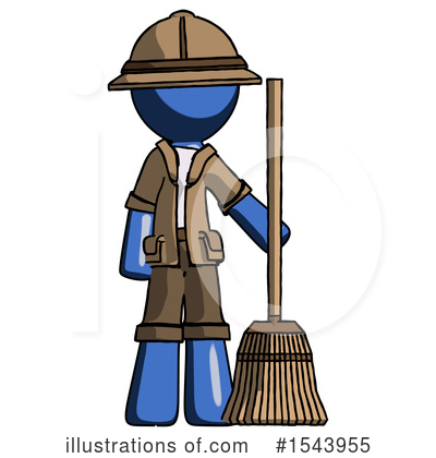 Royalty-Free (RF) Blue Design Mascot Clipart Illustration by Leo Blanchette - Stock Sample #1543955
