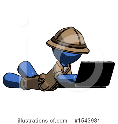 Royalty-Free (RF) Blue Design Mascot Clipart Illustration by Leo Blanchette - Stock Sample #1543981