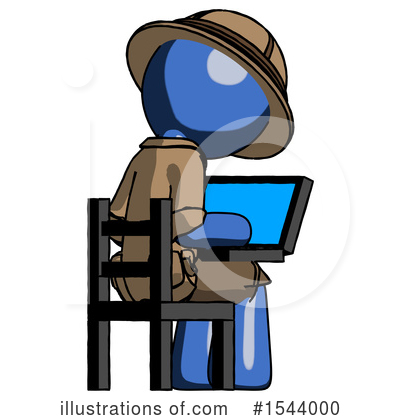 Royalty-Free (RF) Blue Design Mascot Clipart Illustration by Leo Blanchette - Stock Sample #1544000