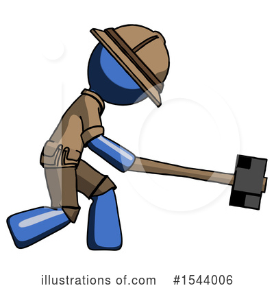 Royalty-Free (RF) Blue Design Mascot Clipart Illustration by Leo Blanchette - Stock Sample #1544006