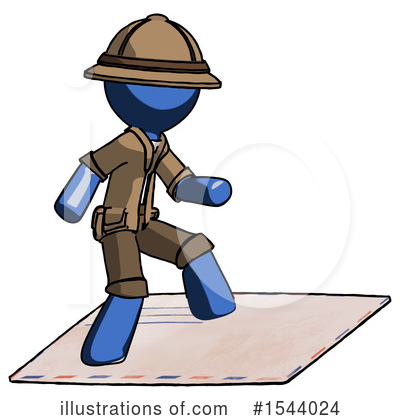 Royalty-Free (RF) Blue Design Mascot Clipart Illustration by Leo Blanchette - Stock Sample #1544024