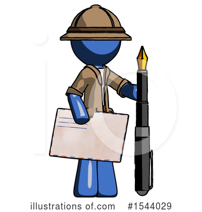 Royalty-Free (RF) Blue Design Mascot Clipart Illustration by Leo Blanchette - Stock Sample #1544029