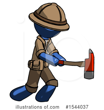 Royalty-Free (RF) Blue Design Mascot Clipart Illustration by Leo Blanchette - Stock Sample #1544037