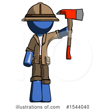 Royalty-Free (RF) Blue Design Mascot Clipart Illustration by Leo Blanchette - Stock Sample #1544040