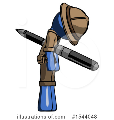 Royalty-Free (RF) Blue Design Mascot Clipart Illustration by Leo Blanchette - Stock Sample #1544048