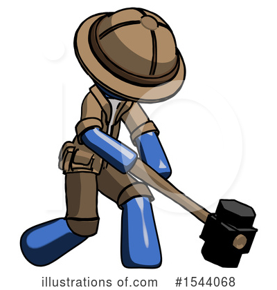 Royalty-Free (RF) Blue Design Mascot Clipart Illustration by Leo Blanchette - Stock Sample #1544068
