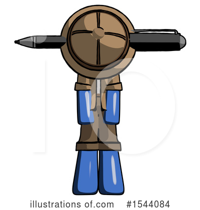 Royalty-Free (RF) Blue Design Mascot Clipart Illustration by Leo Blanchette - Stock Sample #1544084