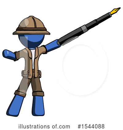 Royalty-Free (RF) Blue Design Mascot Clipart Illustration by Leo Blanchette - Stock Sample #1544088