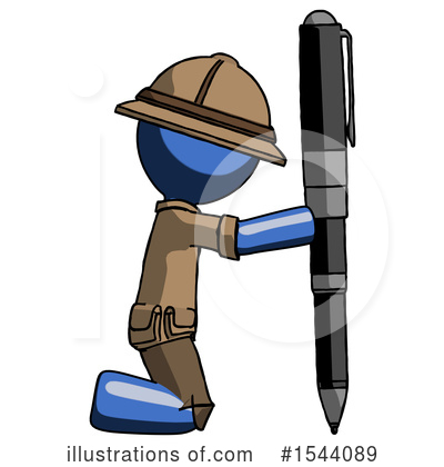 Royalty-Free (RF) Blue Design Mascot Clipart Illustration by Leo Blanchette - Stock Sample #1544089