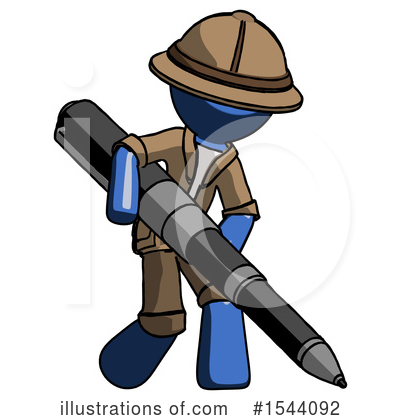 Royalty-Free (RF) Blue Design Mascot Clipart Illustration by Leo Blanchette - Stock Sample #1544092