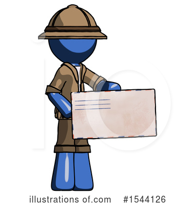 Royalty-Free (RF) Blue Design Mascot Clipart Illustration by Leo Blanchette - Stock Sample #1544126
