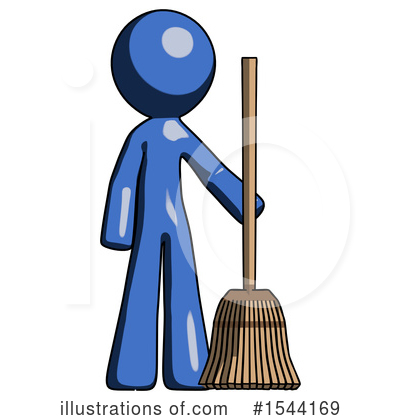 Royalty-Free (RF) Blue Design Mascot Clipart Illustration by Leo Blanchette - Stock Sample #1544169