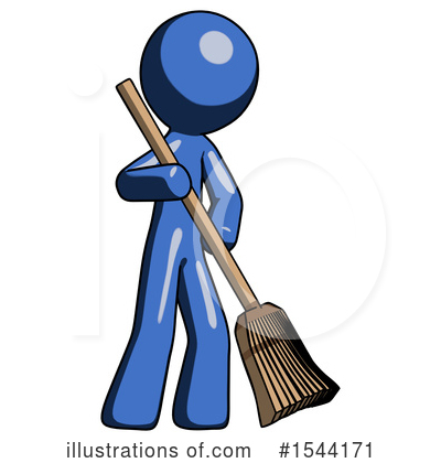 Royalty-Free (RF) Blue Design Mascot Clipart Illustration by Leo Blanchette - Stock Sample #1544171