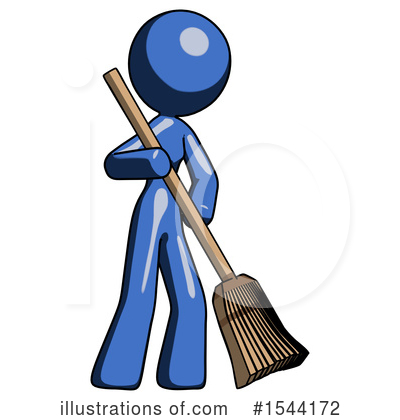 Royalty-Free (RF) Blue Design Mascot Clipart Illustration by Leo Blanchette - Stock Sample #1544172