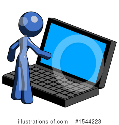 Royalty-Free (RF) Blue Design Mascot Clipart Illustration by Leo Blanchette - Stock Sample #1544223
