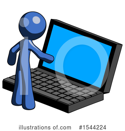 Royalty-Free (RF) Blue Design Mascot Clipart Illustration by Leo Blanchette - Stock Sample #1544224