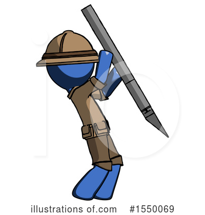 Royalty-Free (RF) Blue Design Mascot Clipart Illustration by Leo Blanchette - Stock Sample #1550069