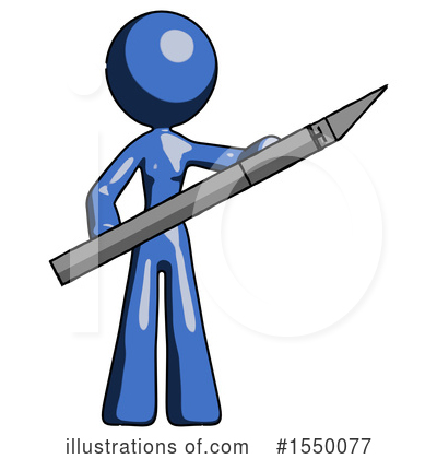 Royalty-Free (RF) Blue Design Mascot Clipart Illustration by Leo Blanchette - Stock Sample #1550077