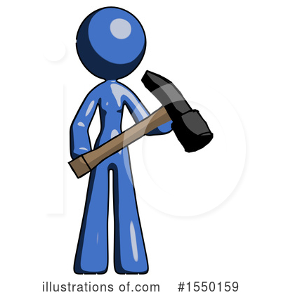 Royalty-Free (RF) Blue Design Mascot Clipart Illustration by Leo Blanchette - Stock Sample #1550159