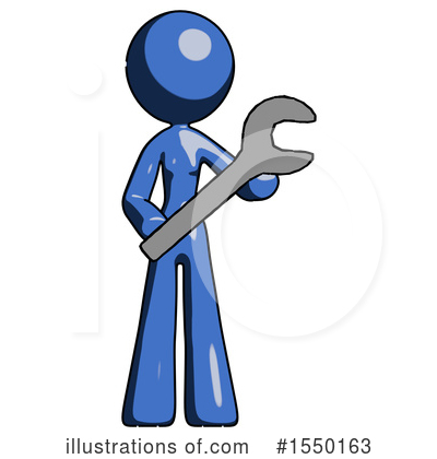 Royalty-Free (RF) Blue Design Mascot Clipart Illustration by Leo Blanchette - Stock Sample #1550163