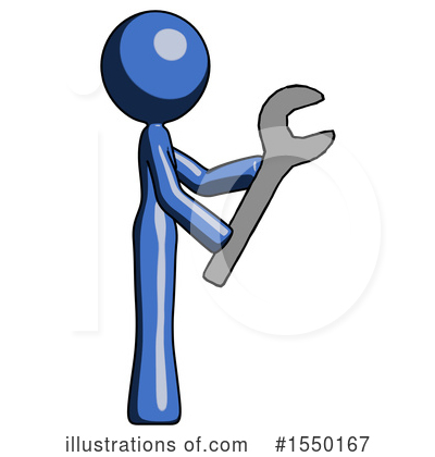 Royalty-Free (RF) Blue Design Mascot Clipart Illustration by Leo Blanchette - Stock Sample #1550167