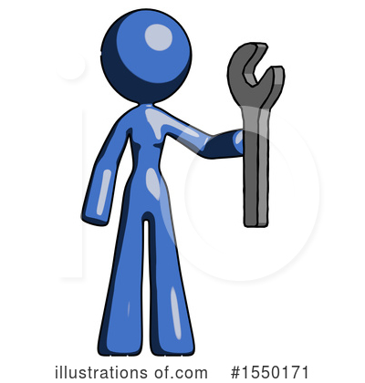 Royalty-Free (RF) Blue Design Mascot Clipart Illustration by Leo Blanchette - Stock Sample #1550171