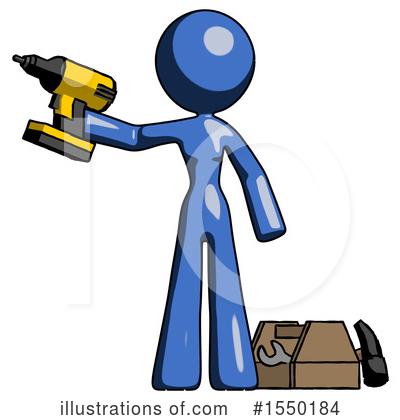 Royalty-Free (RF) Blue Design Mascot Clipart Illustration by Leo Blanchette - Stock Sample #1550184