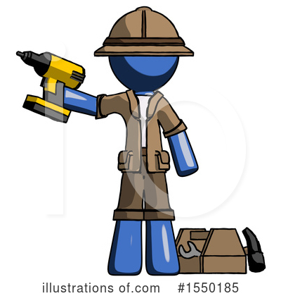 Royalty-Free (RF) Blue Design Mascot Clipart Illustration by Leo Blanchette - Stock Sample #1550185