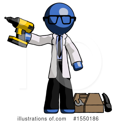 Royalty-Free (RF) Blue Design Mascot Clipart Illustration by Leo Blanchette - Stock Sample #1550186
