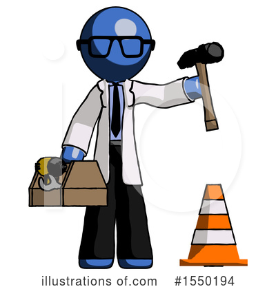 Royalty-Free (RF) Blue Design Mascot Clipart Illustration by Leo Blanchette - Stock Sample #1550194