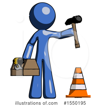Royalty-Free (RF) Blue Design Mascot Clipart Illustration by Leo Blanchette - Stock Sample #1550195