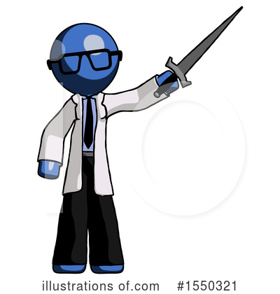 Royalty-Free (RF) Blue Design Mascot Clipart Illustration by Leo Blanchette - Stock Sample #1550321