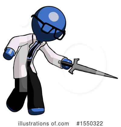 Royalty-Free (RF) Blue Design Mascot Clipart Illustration by Leo Blanchette - Stock Sample #1550322