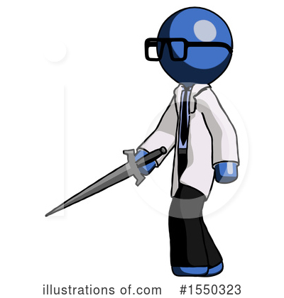 Royalty-Free (RF) Blue Design Mascot Clipart Illustration by Leo Blanchette - Stock Sample #1550323