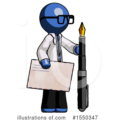Royalty-Free (RF) Blue Design Mascot Clipart Illustration by Leo Blanchette - Stock Sample #1550347