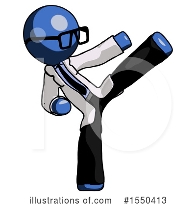 Royalty-Free (RF) Blue Design Mascot Clipart Illustration by Leo Blanchette - Stock Sample #1550413