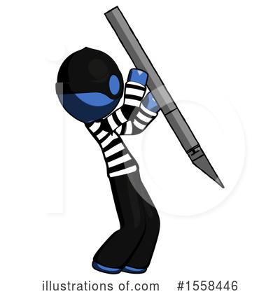 Royalty-Free (RF) Blue Design Mascot Clipart Illustration by Leo Blanchette - Stock Sample #1558446
