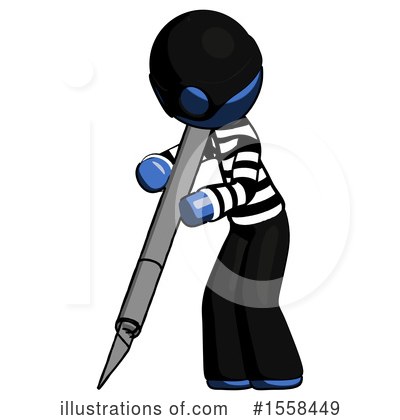 Royalty-Free (RF) Blue Design Mascot Clipart Illustration by Leo Blanchette - Stock Sample #1558449