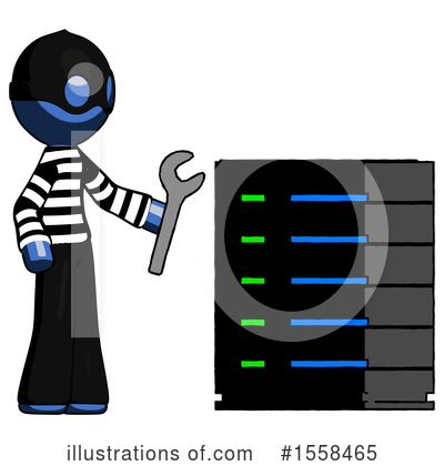 Royalty-Free (RF) Blue Design Mascot Clipart Illustration by Leo Blanchette - Stock Sample #1558465