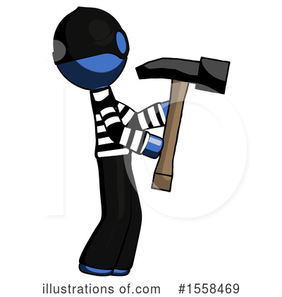 Royalty-Free (RF) Blue Design Mascot Clipart Illustration by Leo Blanchette - Stock Sample #1558469