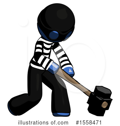 Royalty-Free (RF) Blue Design Mascot Clipart Illustration by Leo Blanchette - Stock Sample #1558471