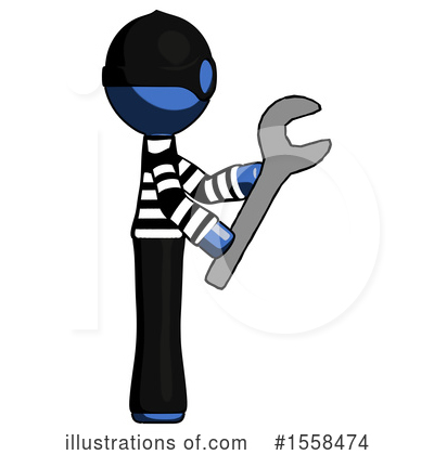 Royalty-Free (RF) Blue Design Mascot Clipart Illustration by Leo Blanchette - Stock Sample #1558474