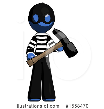 Royalty-Free (RF) Blue Design Mascot Clipart Illustration by Leo Blanchette - Stock Sample #1558476