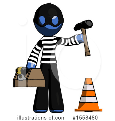 Royalty-Free (RF) Blue Design Mascot Clipart Illustration by Leo Blanchette - Stock Sample #1558480