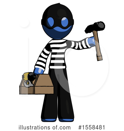 Royalty-Free (RF) Blue Design Mascot Clipart Illustration by Leo Blanchette - Stock Sample #1558481