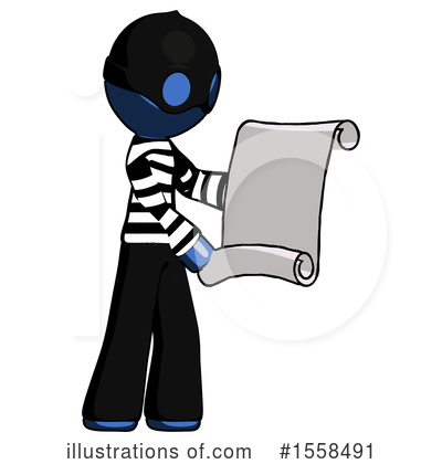 Royalty-Free (RF) Blue Design Mascot Clipart Illustration by Leo Blanchette - Stock Sample #1558491